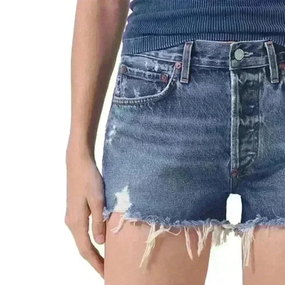 Agolde “Parker” Distressed Jean Shorts Size 26 - Picture 3 of 15